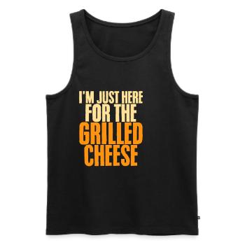 Je suis juste ici pour le fromage grillé - Débardeur bio Premium Homme - noir - Devant - Michal (187cm)