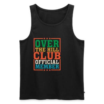 Over The Hill Club Official Member 6 - Men's Premium Organic Tank Top - black - Front - Michal (187cm)