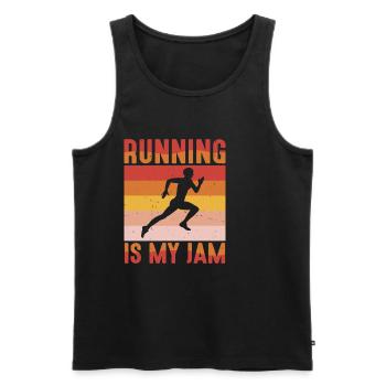 Running Is My Jam 5 - Men's Premium Organic Tank Top - black - Front - AI Model Male 178 light (178cm)
