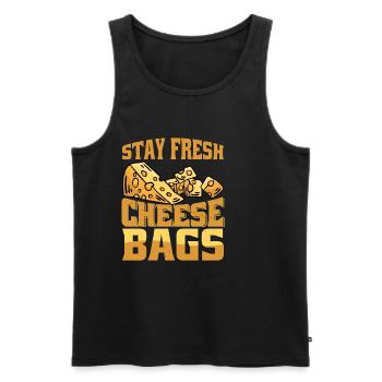 Stay Fresh Cheese Bags 44 - Men's Premium Organic Tank Top - black - Front - AI Model Male 178 light (178cm)