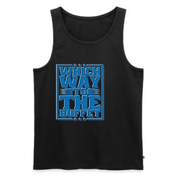Which Way To The Buffet 31 - Männer Premium Bio Tank Top - Schwarz - Vorne - AI Model Male 178 light (178cm)