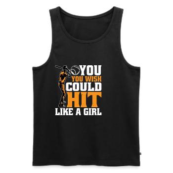 You Wish You Could Hit Like A Girl 2 - Männer Premium Bio Tank Top - Schwarz - Vorne - Michal (187cm)