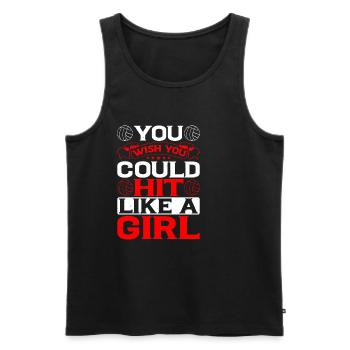 You Wish You Could Hit Like A Girl 3 - Männer Premium Bio Tank Top - Schwarz - Vorne - Michal (187cm)