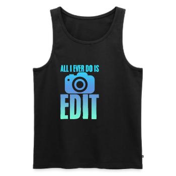 All I Ever Do Is Edit 2 - Männer Premium Bio Tank Top - Schwarz - Vorne - AI Model Male 178 light (178cm)