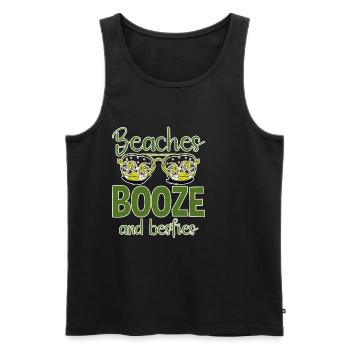 Beaches Booze And Besties 4 - Männer Premium Bio Tank Top - Schwarz - Vorne - AI Model Male 178 light (178cm)