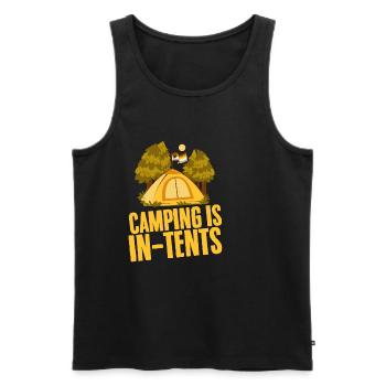 Camping Is In Tents 2 - Men's Premium Organic Tank Top - black - Front - AI Model Male 178 light (178cm)