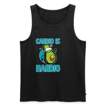 Cardio Is Hardio 4 - Men's Premium Organic Tank Top - black - Front - Michal (187cm)