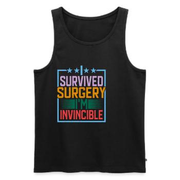 I Survived Surgery, I'm Invincible 4 - Men's Premium Organic Tank Top - black - Front - Michal (187cm)