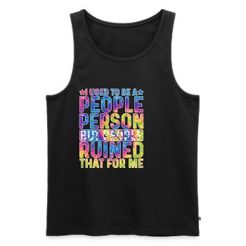 I Used To Be A People Person 18 - Men's Premium Organic Tank Top - black - Front - AI Model Male 178 light (178cm)