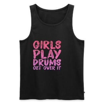 Girls Play Drums, Get Over It 3 - Men's Premium Organic Tank Top - black - Front - Michal (187cm)
