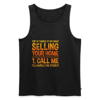 Top 10 des choses à faire lors de la vente de votre maison 3 - Débardeur bio Premium Homme - noir - Devant - Michal (187cm)