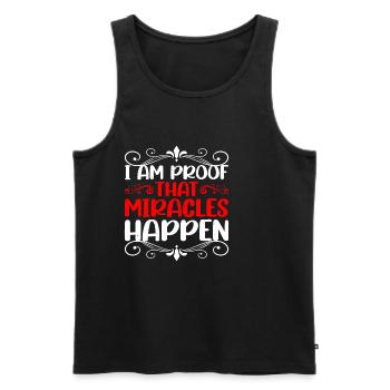 I Am Proof That Miracles Happen 6 - Men's Premium Organic Tank Top - black - Front - AI Model Male 178 light (178cm)