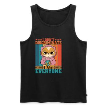 I Don't Discriminate I Hate Everyone 16 - Men's Premium Organic Tank Top - black - Front - AI Model Male 178 light (178cm)