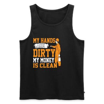 My Hands Are Dirty, My Money Is Clean 23 - Men's Premium Organic Tank Top - black - Front - Michal (187cm)