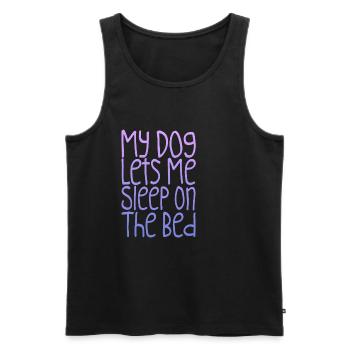 My Dog Lets Me Sleep On The Bed - Men's Premium Organic Tank Top - black - Front - Michal (187cm)