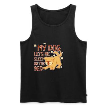 My Dog Lets Me Sleep On The Bed 4 - Men's Premium Organic Tank Top - black - Front - Michal (187cm)