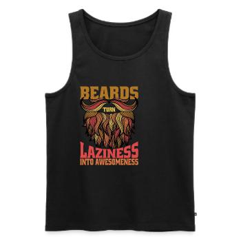 Beards Turn Laziness Into Awesomeness 2 - Männer Premium Bio Tank Top - Schwarz - Vorne - Michal (187cm)