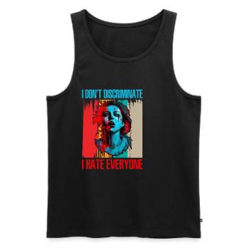 I Don't Discriminate I Hate Everyone 21 - Men's Premium Organic Tank Top - black - Front - AI Model Male 178 light (178cm)
