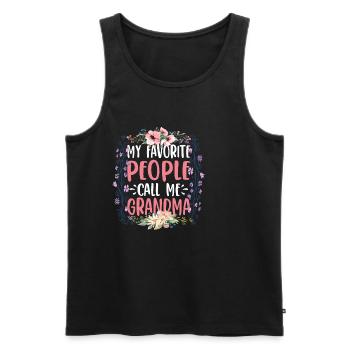My Favorite People Call Me Grandma 3 - Männer Premium Bio Tank Top - Schwarz - Vorne - Michal (187cm)
