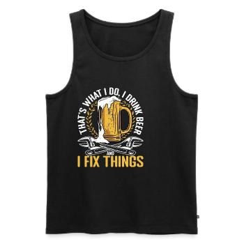 That's What I Do, I Drink Beer And I Fix Things 2 - Men's Premium Organic Tank Top - black - Front - Michal (187cm)