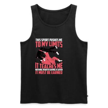 This Sport Pushes Me To My Limits 2 - Men's Premium Organic Tank Top - black - Front - AI Model Male 178 light (178cm)