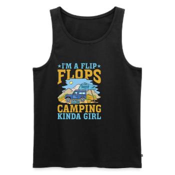 Je suis une Flip Flops et Camping Kinda Girl 3 - Débardeur bio Premium Homme - noir - Devant - Michal (187cm)
