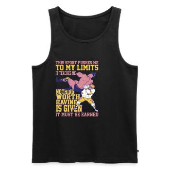 This Sport Pushes Me To My Limits 3 - Men's Premium Organic Tank Top - black - Front - AI Model Male 178 light (178cm)