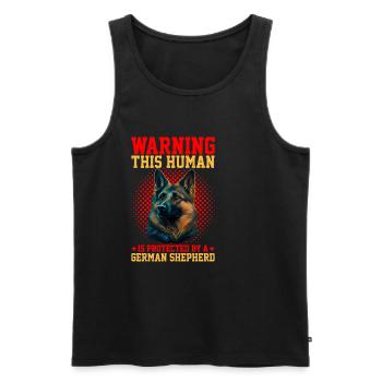 This Human Is Protected By A German Shepherd 12 - Men's Premium Organic Tank Top - black - Front - Michal (187cm)