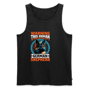 This Human Is Protected By A German Shepherd 13 - Men's Premium Organic Tank Top - black - Front - Michal (187cm)