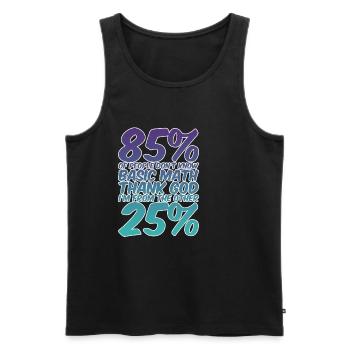 85% Of People Don't Know Basic Math 2 - Männer Premium Bio Tank Top - Schwarz - Vorne - Michal (187cm)