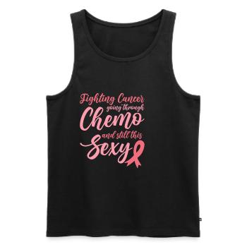 Combattre le cancer, et toujours ce sexy 2 - Débardeur bio Premium Homme - noir - Devant - AI Model Male 178 light (178cm)