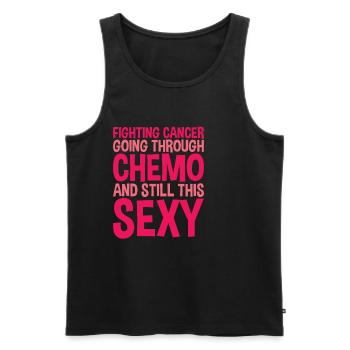 Combattre le cancer, et toujours aussi sexy - Débardeur bio Premium Homme - noir - Devant - AI Model Male 178 light (178cm)