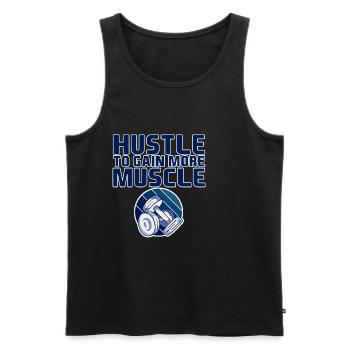 Hustle pour gagner plus de muscle 4 - Débardeur bio Premium Homme - noir - Devant - AI Model Male 178 light (178cm)