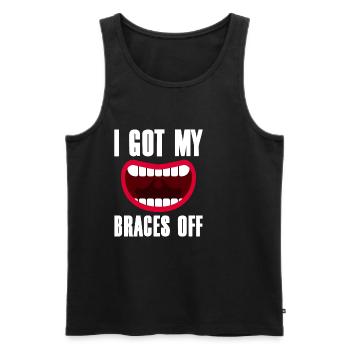 I Got My Braces Off 2 - Männer Premium Bio Tank Top - Schwarz - Vorne - AI Model Male 178 light (178cm)