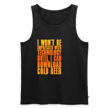 Until I Can Download Cold Beer - Männer Premium Bio Tank Top - Schwarz - Vorne - AI Model Male 178 light (178cm)