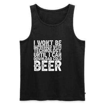 Until I Can Download Cold Beer 3 - Männer Premium Bio Tank Top - Schwarz - Vorne - AI Model Male 178 light (178cm)