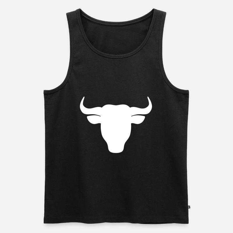 Stierkopf - Männer Premium Bio Tank Top - Schwarz