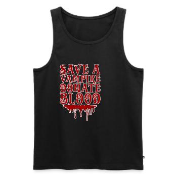 Save A Vampire, Donate Blood 2 - Männer Premium Bio Tank Top - Schwarz - Vorne - AI Model Male 178 light (178cm)