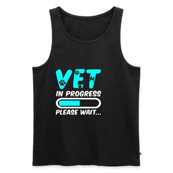 Vet In Progress, Please Wait 4 - Männer Premium Bio Tank Top - Schwarz - Vorne - Michal (187cm)