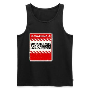 Contains Facts And Opinions Some Find Offensive 3 - Men's Premium Organic Tank Top - black - Front - Michal (187cm)