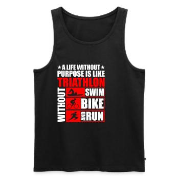 C’est comme un triathlon sans vélo de natation et courir 3 - Débardeur bio Premium Homme - noir - Devant - Michal (187cm)