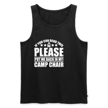 Please Put Me Back In My Camp Chair 4 - Men's Premium Organic Tank Top - black - Front - AI Model Male 178 light (178cm)