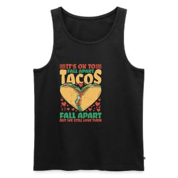 C’est bon de s’effondrer, les tacos s’effondrent - Débardeur bio Premium Homme - noir - Devant - Michal (187cm)