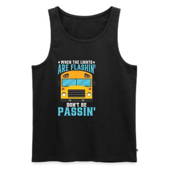 When The Lights Are Flashin' Don't Be Passin' 3 - Männer Premium Bio Tank Top - Schwarz - Vorne - AI Model Male 178 light (178cm)