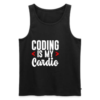 Coding Is My Cardio 2 - Männer Premium Bio Tank Top - Schwarz - Vorne - Michal (187cm)