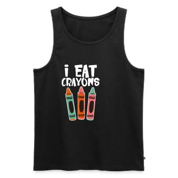 I Eat Crayons 4 - Männer Premium Bio Tank Top - Schwarz - Vorne - AI Model Male 178 light (178cm)