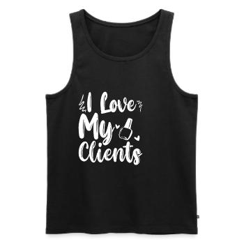 I Love My Clients 2 - Men's Premium Organic Tank Top - black - Front - AI Model Male 178 light (178cm)