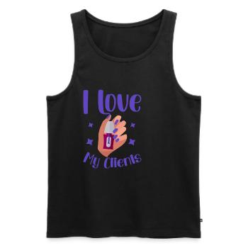 I Love My Clients 4 - Men's Premium Organic Tank Top - black - Front - AI Model Male 178 light (178cm)