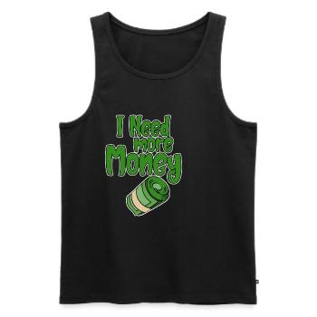 J’ai besoin de plus d’argent 2 - Débardeur bio Premium Homme - noir - Devant - Michal (187cm)