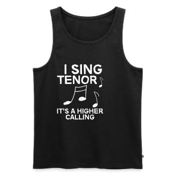 Je chante ténor, c’est une vocation plus haute 4 - Débardeur bio Premium Homme - noir - Devant - AI Model Male 178 light (178cm)